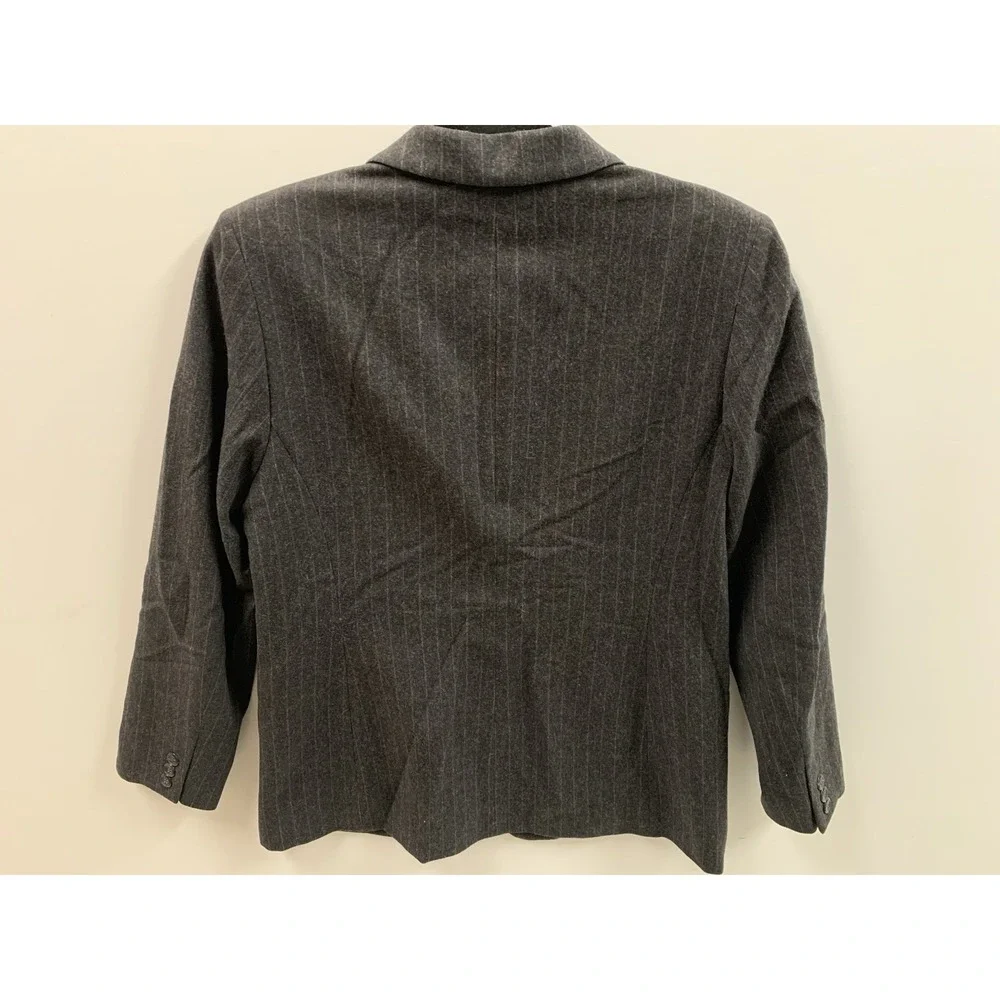Vintage Pendleton Woman's Size 6 100% Virgin‎ Wool Gray Pinstripe Blazer Jacket